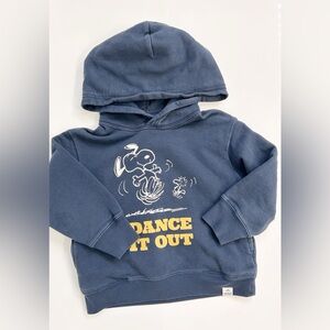 Uniqlo Kids Peanuts Snoopy "Dance It Out" Navy Hoodie Size 110 (3-4Y)